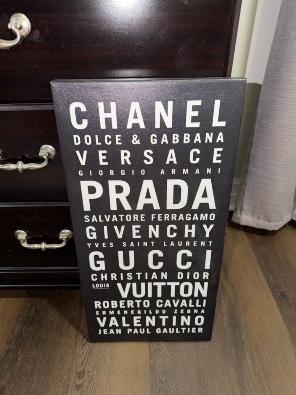 Designer Brands Wall Art Typography Canvas - Black & White